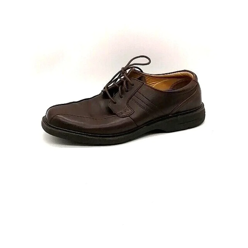 Nunn Bush Mens Derby Shoe Brown Leather Lace Up Dress Shoe Square Toe 10.5